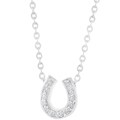 Michele Mies Sterling Silver Cubic Zirconia Horseshoe Necklace