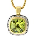 Kate Bisset Two-tone Large Green Cubic Zirconia Necklace
