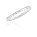 Sterling Silver Diamond-Cut Flex Bangle