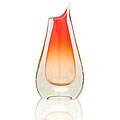 Hand-blown Murano Glass 'Modern Ruby Volcano' Vase (Brazil)