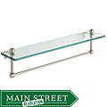 22-inch Glass Bathroom Shelf with Towel Bar