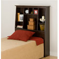 Everett Espresso Twin/ Mates Storage Headboard