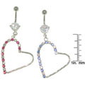 Sparkling CZ Large Heart 14-gauge Belly Ring