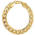 Simon Frank 14k Yellow Gold Overlay 8-inch Cuban Bracelet 10mm