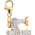 14k Gold 1/10ct TDW Diamond Sewing Machine Charm