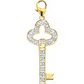 14k Yellow Gold 1/10ct TDW Diamond Key Charm