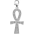 14k White Gold 1/10ct TDW Diamond Ankh Charm
