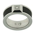 Diamante di Uomo Steel 1/10ct TDW Diamond Band (H, S2-I1)
