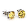 14k White Gold Overlay Canary Diamoness Earrings