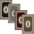 Fairfax Ivory/ Green Border Rug (1'9 x 2'10)