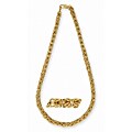 14k Yellow Gold Overlay 24-inch Byzantine Chain