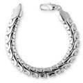 14k White Gold Overlay Fancy S Bracelet