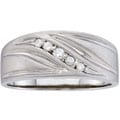 Stainless Steel Men's 1/10ct TDW Diamond Band (H-I, I2-3)