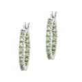 Glitzy Rocks Sterling Silver Peridot Inside-out Hoop Earrings