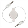Retractable 3.5 mm White Audio Extension Cable