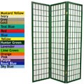 Wood and Rice Paper 6-foot 3-panel Windowpane Room Divider (China)