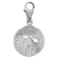 14k White Gold 1/10ct TDW Diamond Globe Charm