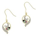 Glitzy Rocks Sterling Silver 18k Gold and Gemstone Swirl Earrings