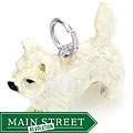 Best in Show Sterling Silver Enamel Full Westie Highland Dog Charm