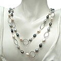 Sterling Silver Freshwater Pearl Link Necklace (7-8 mm)