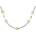 Goldplated Sterling Silver and White Enamel Necklace