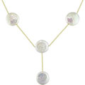 10k Gold Cultured Freshwater Coin Pearl Necklace (11-12 mm)