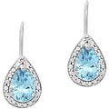 Glitzy Rocks Sterling Silver Blue Topaz and Diamond Accent Earrings