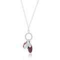 Stonique Creations Silver Cherry Quartz Glass and Mother of Pearl Cluster Necklace