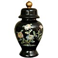 Convenient data on Small porcelain Small Black Birds and Flowers Temple Jar (China)