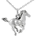 Sterling Silver Running Horse Necklace