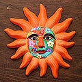 Ceramic 'Orange Sun' Mask (Mexico)