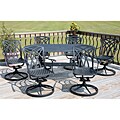 Palm Back 7-piece Matte Black Patio Dining Set