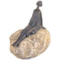 Girl Leaning Stone Garden Statue