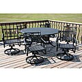 Vienna 7-piece Black Patio Table and Chair Set