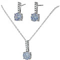 Sterling Silver Lavender CZ Necklace and Earring Set