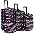 Rockland Pink Heart 4-piece Expandable Luggage Set
