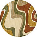 Tufted Ackworth Beige/ Rust Area Rug (7'10 Round)