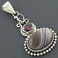 Sterling Silver Multi-gemstone Pendant (Indonesia)