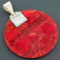 Sterling Silver Red Sea Coral Pendant (Indonesia)