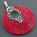 Sterling Silver Red Sea Coral Pendant (Indonesia)