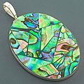 Sterling Silver Rainbow Abalone Pendant (Indonesia)