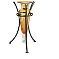 Amber Amphora Vase with Wire Stand