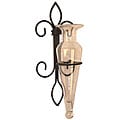 Clear Amphora Vase on Fleur de Lis Sconce