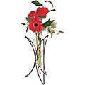 Clear Amphora Vase with Half Moon Metal Stand