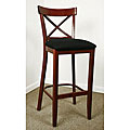 Dark Mahogany X-back Microfiber Seat Barstool