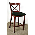 Dark Mahogany X-back Microfiber Seat Counter Stool