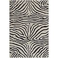 Hand-tufted Brown Zebra Wool Rug (6' Round)