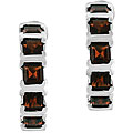 Glitzy Rocks Sterling Silver Garnet Half Hoop Earrings