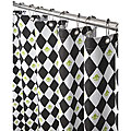 Black and White Harlequin Canvas Shower Curtain