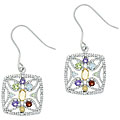 Glitzy Rocks Sterling Silver Multi-gemstone Earrings